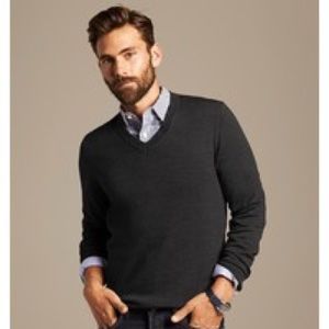 Banana Republic Merino Wool Men’s gray sweater lg